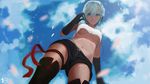  artist_name artstation_sample bangs black_gloves black_legwear black_shorts blue_sky breasts breasts_apart cable cloud cloudy_sky crop_top crop_top_overhang day elbow_gloves from_below gloves green_eyes hair_between_eyes hand_on_headphones headphones highres image_sample large_breasts leonidas_sun looking_at_viewer midriff navel petals ribbon shirt short_hair shorts sky sleeveless sleeveless_shirt smile solo thigh_ribbon thigh_strap thighhighs unbuttoned underboob vocaloid vocanese white_hair yanhe zipper 