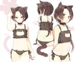  animal_ears arm_up arms_behind_back ass_visible_through_thighs back bad_id bad_pixiv_id bare_legs bell bell_choker blush bra brown_hair cat_cutout cat_ear_panties cat_ears cat_lingerie cat_tail catboy choker closed_mouth collarbone cowboy_shot crossdressing embarrassed frilled_bra frills from_behind ikeya_(ikeya314) jingle_bell kashuu_kiyomitsu legs looking_at_viewer male_focus meme_attire multiple_views nail_polish navel nipple_slip nipples otoko_no_ko panties ponytail red_eyes red_nails ribbon side-tie_panties simple_background sweatdrop tail thigh_gap tied_hair touken_ranbu tsurime underwear white_background 