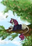  clothing dawn22eagle day equine eyewear feral friendship_is_magic fur glasses hair hooves horn horse luna68 mammal moondancer_(mlp) multicolored_hair my_little_pony pony purple_eyes tree unicorn white_fur 