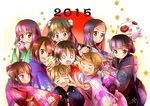  &gt;:( &gt;:) &gt;_&lt; 2015 6+girls :3 absurdres black_hair black_kimono blue_kimono brother_and_sister brown_eyes brown_hair closed_eyes floral_print frown green_kimono hanawa_kaoru highres horns japanese_clothes jealous kimono light_brown_hair mitani_kanae miyoshi_chihiro momoneko-sama multiple_girls o_o okazaki_norie pink_kimono red_kimono sakurada_maon sawatari_fuu sawatari_kou sheep_horns shinoda_komachi siblings smile tamayura tomo_(tamayura) twintails v v-shaped_eyebrows yellow_kimono yuraku_(mhmu3425) 