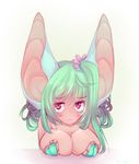  bat big_breasts breasts dk- fangs female humanoid hybrid looking_at_viewer mammal simple_background solo teeth white_background 