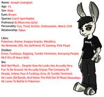  anthro bio fan_character lagomorph mammal profile rabbit xenny 