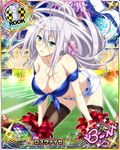  antenna_hair artist_request blue_eyes breasts card_(medium) character_name cheerleader chess_piece cleavage fireworks hair_ribbon high_school_dxd high_school_dxd_infinity large_breasts long_hair official_art pom_poms ribbon rook_(chess) rossweisse silver_hair smile solo trading_card very_long_hair 