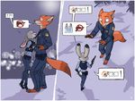  anthro canine clothing disney female fox fur gun judy_hopps lagomorph luraiokun male mammal nick_wilde orange_fur pictographics police_uniform rabbit ranged_weapon uniform weapon zootopia 