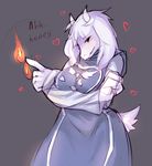  &lt;3 anthro blush caprine clothed clothing crossed_arms dk- english_text female goat horn looking_at_viewer mammal simple_background solo standing text toriel undertale video_games 