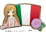  1girl blonde_hair blue_eyes flag flower italian_flag italy long_hair murakami_senami 