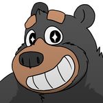 2016 alpha_channel bear black_nose brown_fur clothed clothing fur grin hi_res looking_at_viewer male mammal megawaffle_(artist) multicolored_fur no_clothes simple_background smile toothy_grin topless transparent_background two_tone_fur waffle_(megawaffle) 