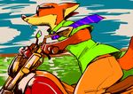  anthro artrockt canine clothed clothing disney eyewear fox male mammal motorcycle nick_wilde solo sunglasses zootopia 