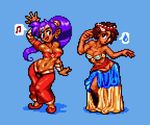  2girls breasts dark_skin female indivisible pixel_art shantae 