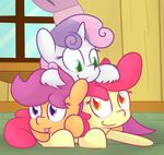  apple_bloom_(mlp) cub cute cutie_mark_crusaders_(mlp) earth_pony equine female feral friendship_is_magic group hair horn horse mammal mr-degration my_little_pony pegasus pony red_hair scootaloo_(mlp) smile sweetie_belle_(mlp) tongue tongue_out unicorn wings young 