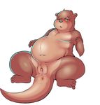  aaliyah_(oc) cum cum_inflation eroborus female inflation mammal mustelid otter slightly_chubby 