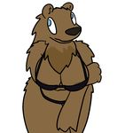  2016 aliasing anthro bear big_breasts blue_eyes blush bra breasts brown_fur clothed clothing digital_media_(artwork) female fur mammal nude panties simple_background solo trout_(artist) trout_(character) underwear 
