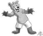  3_toes 4_fingers anthro anthrofied bear betsy brother_bear clothing cute disney fur koda male mammal pants shirt smile solo standing toes 