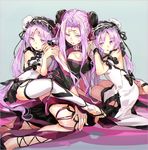  :q alternate_costume alternate_hairstyle bad_id bad_pixiv_id barefoot breasts china_dress chinese_clothes cleavage cleavage_cutout double_bun dress euryale facial_mark fate/grand_order fate/hollow_ataraxia fate/stay_night fate_(series) forehead_mark girl_sandwich ichinose777 large_breasts long_hair medium_breasts multiple_girls purple_eyes purple_hair rider sandwiched siblings sisters sitting stheno sweatdrop thighhighs toeless_legwear tongue tongue_out twins very_long_hair yokozuwari 