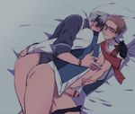  2boys anal ass ass_grab bed bed_sheet bottomless brothers erection eyes_closed family glasses grin happy_sex incest julius_will_kresnik ludger_will_kresnik male_focus multiple_boys naughty_face penis pillow sex siblings smile smirk tales_of_(series) tales_of_xillia tales_of_xillia_2 testicles yaoi 