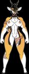 abs antelope athletic biceps breasts chest_tuft demonnyuu female hooves horn invalid_tag looking_at_viewer mammal muscular muscular_female navel nipples pussy scar solo tuft 