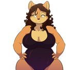  2016 alpha_channel amber_eyes anthro big_breasts breasts brown_fur brown_hair brown_nose cleavage clothed clothing female fur goblinhordestudios hair hi_res long_hair looking_away mammal rodent smile solo squirrel swimsuit wide_hips 
