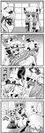  3girls 4koma apron ascot choborau_nyopomi comic crystal flandre_scarlet flying_sweatdrops greyscale hair_ribbon hat highres image_sample izayoi_sakuya long_hair maid_headdress mob_cap monochrome multiple_girls nicoseiga_sample nude patchouli_knowledge pillow ribbon side_ponytail spoken_ellipsis sweat touhou translated tress_ribbon very_long_hair waist_apron wings 