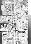  ... 1boy 2girls :d ^_^ admiral_(kantai_collection) akebono_(kantai_collection) check_translation closed_eyes comic commentary_request cosplay costume_switch gameplay_mechanics greyscale hair_bobbles hair_ornament hat kantai_collection long_hair military military_uniform monochrome multiple_girls naval_uniform nichika_(nitikapo) open_mouth oversized_clothes peaked_cap pleated_skirt sazanami_(kantai_collection) school_uniform serafuku skirt smile spoken_ellipsis sweat sweatdrop torn_clothes translation_request twintails uniform 