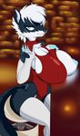  bar breasts canine clothing gloves looking_at_viewer mammal seii3 wolf zxx3 