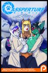  2016 anthro big_breasts blue_eyes breasts canine clothed clothing clydesdale comic desdemona_scales dickgirl dog draft_horse dragon equine fiona_maray fur hair horse hyper intersex jroy101 looking_at_viewer mammal purgy standing teeth 