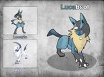  absol blue_fur claws fur fusion lucario nintendo pok&eacute;mon pokefusionman red_eyes spikes video_games yellow_fur 