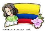  1girl black_hair colombia colombian_flag flag flower murakami_senami 