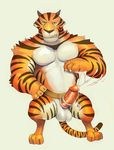  anthro balls cock_ring cum feline humanoid_penis iceman1984 madagascar male mammal penis solo tiger vitaly_the_tiger 