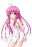  angel_beats! asakura_ryou_(minazukitei) highres long_hair naked_towel pink_eyes pink_hair solo towel yui_(angel_beats!) 