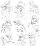  angry animal_ears bad_id bad_pixiv_id blush book greyscale highres hong_meiling horn hoshiguma_yuugi imagining inubashiri_momiji izayoi_sakuya kochiya_sanae komeiji_satori kondou_(acid) mizuhashi_parsee monochrome multiple_girls no_hat no_headwear patchouli_knowledge remilia_scarlet shameimaru_aya sketch tatara_kogasa touhou translation_request wolf_ears yuri 