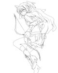  boots bow fori greyscale head_wings monochrome pointy_ears ragnarok_online shorts sketch sniper_(ragnarok_online) solo 