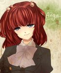  bad_id bad_pixiv_id blue_eyes bow bowtie breasts hair_bobbles hair_ornament highres large_breasts red_hair smile solo umineko_no_naku_koro_ni ushiromiya0715 ushiromiya_ange 