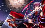  black_hair highres houjuu_nue namamo_nanase polearm red_eyes sitting solo thighhighs touhou trident weapon wings 