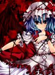  bad_id bad_pixiv_id bat_wings blue_hair chain hat nanase_nao red_eyes remilia_scarlet short_hair solo touhou wings 