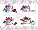  aby bat_wings brain_freeze bunny closed_eyes eating food no_humans remilia_scarlet seasons touhou wings yukkuri_shiteitte_ne 