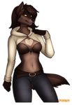 2014 alpha_channel anthro breasts canine clothed clothing detailed digital_media_(artwork) female hair long_hair mammal porin simple_background smile solo teeth transparent_background wolf wyla_(character) 