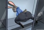  anthro anus arteria bent_over big_breasts big_butt breasts butt clothed clothing disney female fur judy_hopps lagomorph long_ears looking_back mammal plump_labia presenting puffy_anus purple_eyes pussy rabbit solo tight_clothing zootopia 