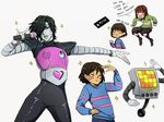  2016 ambiguous_gender anthro bente36 chara_(undertale) english_text female human machine male mammal mettaton protagonist_(undertale) robot text undertale video_games 