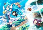  6+girls asuna_(sao) asuna_(sao-alo) blue_eyes blue_hair boots chibi dutch_angle fairy fairy_wings kirito kirito_(sao-alo) klein klein_(sao-alo) leafa lisbeth lisbeth_(sao-alo) long_hair miniboy minigirl multiple_boys multiple_girls silica silica_(sao-alo) sinon sinon_(sao-alo) sword_art_online thighhighs tougo water waterfall white_footwear wings yui_(sao) yui_(sao-alo) yuuki_(sao) 