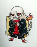  animated_skeleton bone charmander clothing crossover fire gold_(metal) gold_tooth jacket keksbela nintendo pok&eacute;mon red_eyes sans_(undertale) shorts skeleton smile sneakers sweater undead underfell undertale video_games watermark 