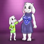  2016 anthro asriel_dreemurr big_breasts blush boss_monster breasts caprine duo female fur goat hair hi_res horn humanoid male male/female mammal toriel undertale video_games zekromlover 