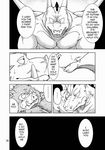  boar comic dekitama_(artist) dialogue dragon dragon_quest herm herm/male intersex intersex/male invalid_tag male mammal manga muscular porcine slightly_chubby video_games 