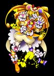  animal_ears bear_ears black_background bloomers blue_eyes brooch cure_mofurun full_body gloves hat jewelry kneehighs long_hair magical_girl mahou_girls_precure! mini_hat mini_witch_hat mofurun_(mahou_girls_precure!) ninomae orange_footwear orange_hair personification precure shoes smile solo standing star star_in_eye striped striped_legwear symbol_in_eye underwear witch_hat yellow_bloomers yellow_hat 