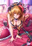  all_fours alternate_costume artist_name ass bad_id bad_pixiv_id bare_shoulders bed_sheet black_ribbon black_skirt blanket breasts cleavage cushion flower granblue_fantasy hair_flower hair_ornament hair_ribbon hanging_breasts hibiscus highres large_breasts light_particles lips long_hair looking_at_viewer miniskirt mirror orange_hair panties parted_lips ponytail purple_panties reflection ribbon rioreo sheath sheathed skirt solo sword thighs underwear vira_lilie weapon 