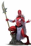  claws female nightmare_fuel official_art open_mouth paizo pathfinder red_skin sinspawn tongue tongue_out unknown_artist weapon 