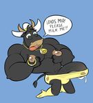  anthro anti_dev big_nipples bovine cattle clothing erection hat male mammal muscular nipple_piercing nipple_pinch nipples penis piercing pinch solo underwear 