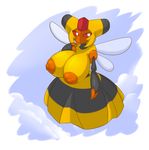  elfdrago female mouthless nintendo nipples pok&eacute;mon pok&eacute;morph purple_eyes vespiquen video_games wings 