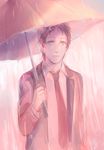  adachi_tooru formal magatsumagic male_focus necktie persona persona_4 rain solo suit umbrella 