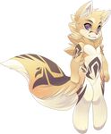  alpha_channel ambiguous_gender anthro black_fur canine fur looking_at_viewer mammal pink_eyes rudragon simple_background smile transparent_background white_fur yellow_fur 
