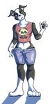  anthro boston_terrier canine clothing crimsoncanine crop_top daisy_smata dog male mammal nintendo pancham pok&eacute;mon shirt shorts solo tank_top unzipped video_games wide_hips 